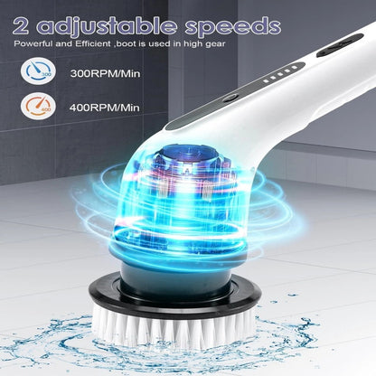 Electric Spin Scrubber with 9 Replaceable Brush Heads