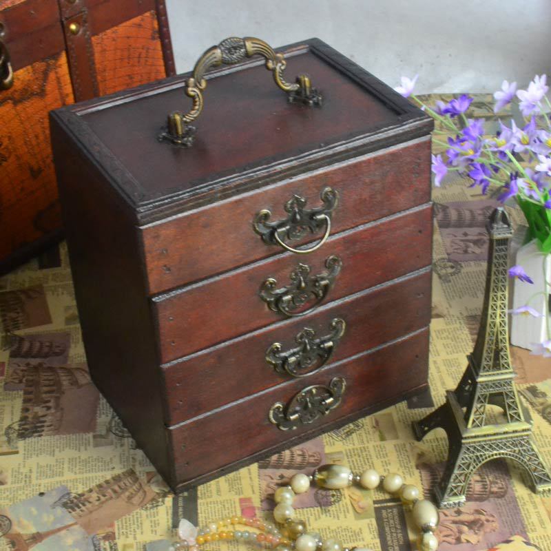 Houten organizer met lades – voor sieraden, make-up & kleine spullen