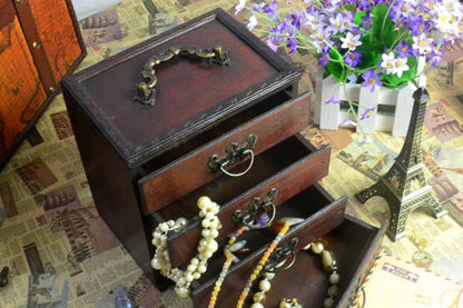 Houten organizer met lades – voor sieraden, make-up & kleine spullen