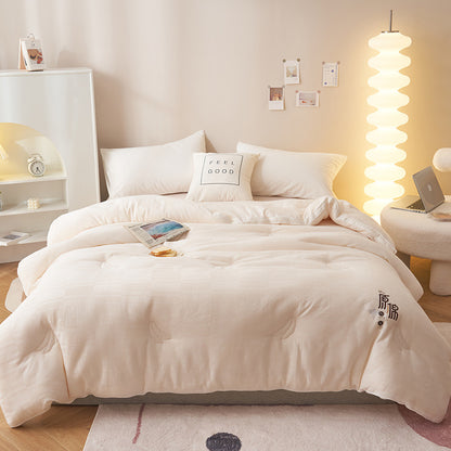 Thick Warm Cotton Bean Fiber Comforter for Adults