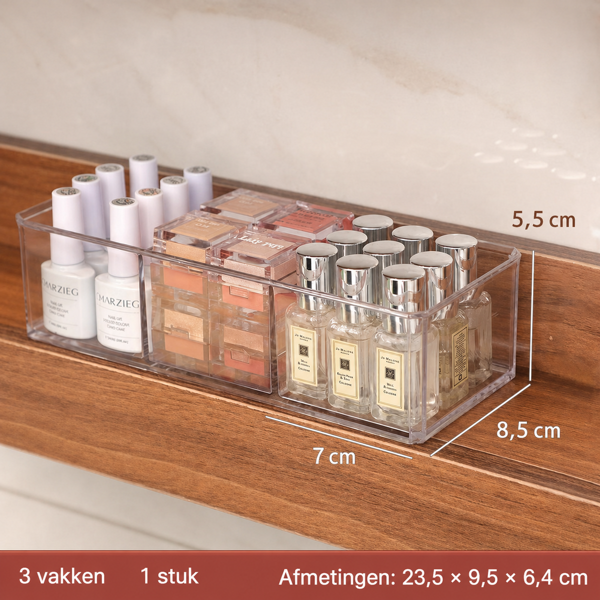 Transparante badkamer organizer – alles zichtbaar, alles op z’n plek