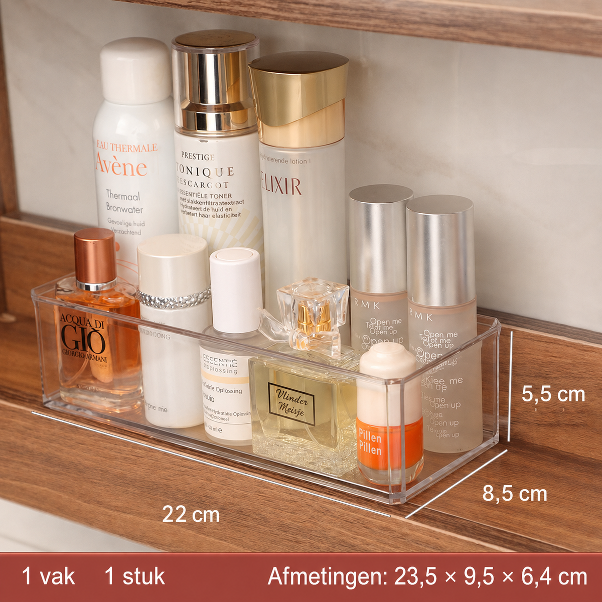 Transparante badkamer organizer – alles zichtbaar, alles op z’n plek