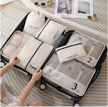 7-delige travel organizer set – geen kofferchaos meer op vakantie