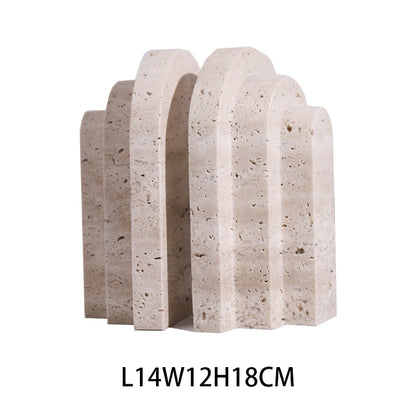 Nordic Style Natural Yellow Stone Bookends for Home Decor