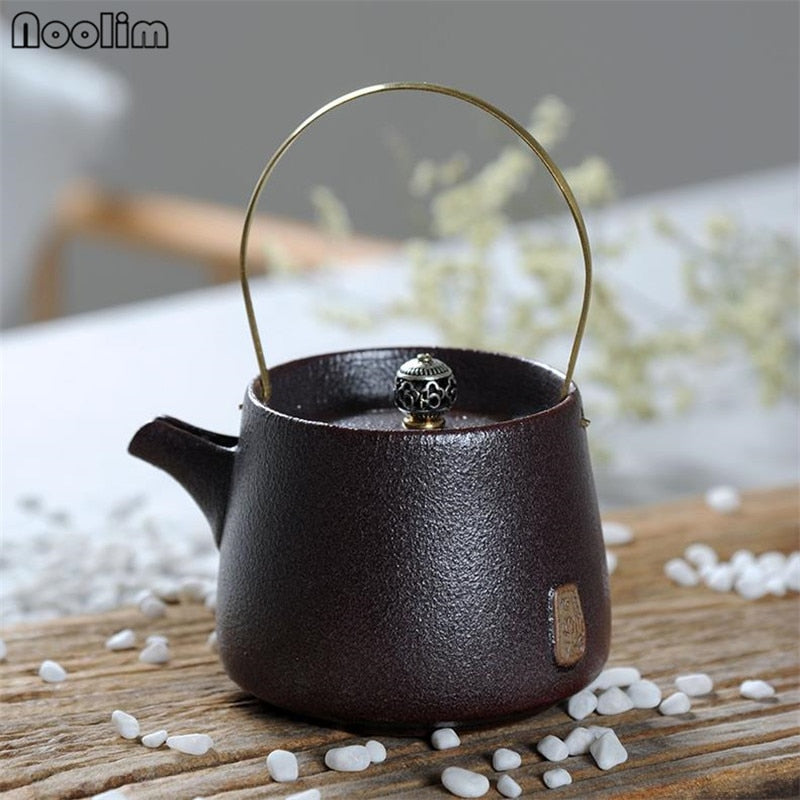 Handcrafted Jingdezhen Black Clay Teapot for Tea Brewing